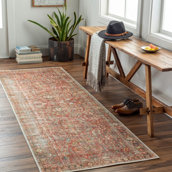 Surya Amelie Rug 2'7" X 7'10" - Brick Red & Dusty Sage