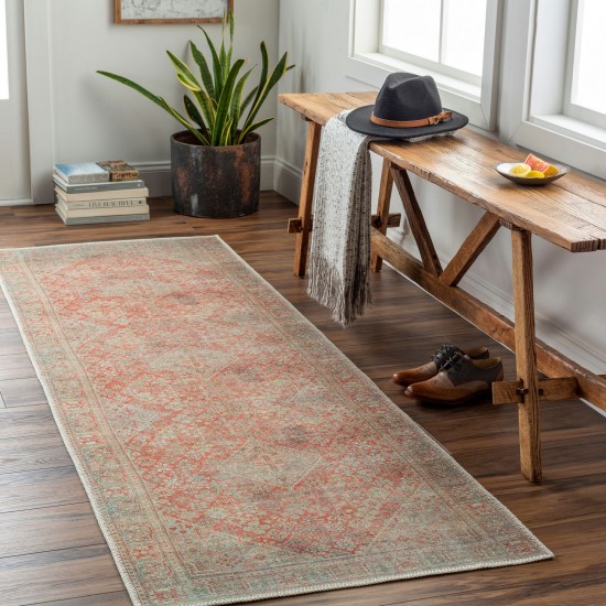 Surya Amelie Rug 2'7" X 7'10" - Brick Red & Sage