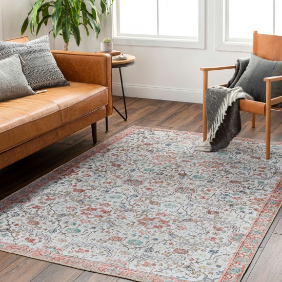 Surya Amelie Rug 2' X 2'11" - Light Gray & Dusty Coral