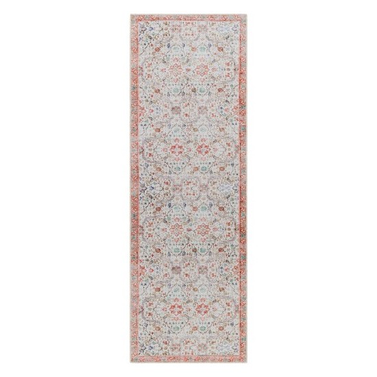 Surya Amelie Rug 2'7" X 7'10" - Light Gray & Dusty Coral