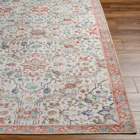 Surya Amelie Rug 5'3" X 7'3" - Light Gray & Dusty Coral
