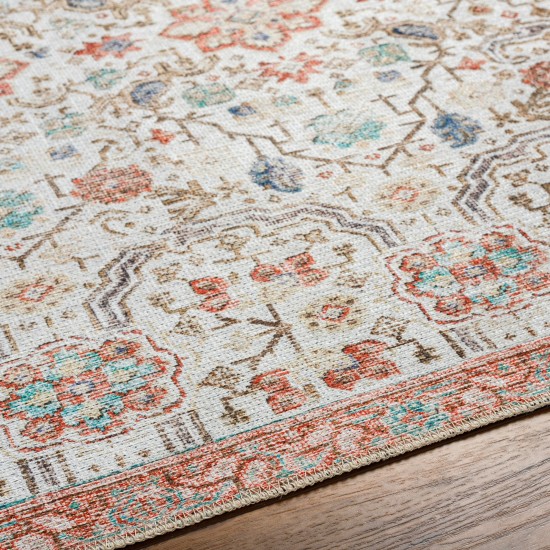 Surya Amelie Rug 5'3" X 7'3" - Light Gray & Dusty Coral