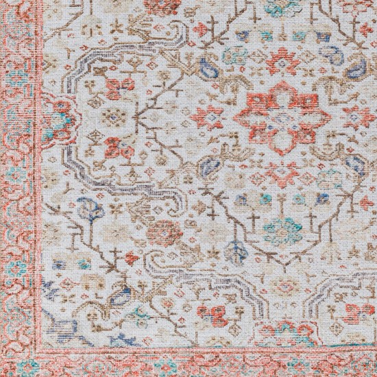 Surya Amelie Rug 5'3" X 7'3" - Light Gray & Dusty Coral