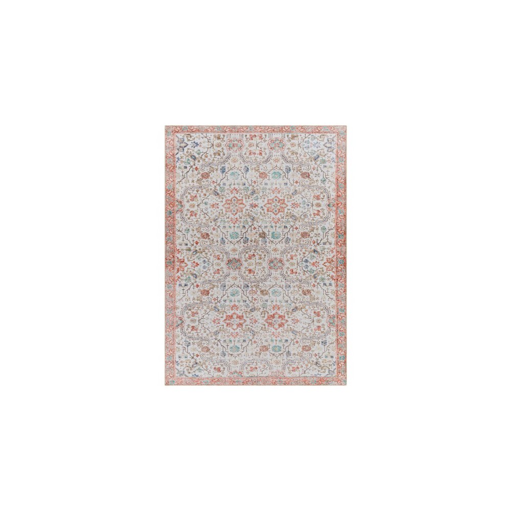 Surya Amelie Rug 6'7" X 9' - Light Gray & Dusty Coral