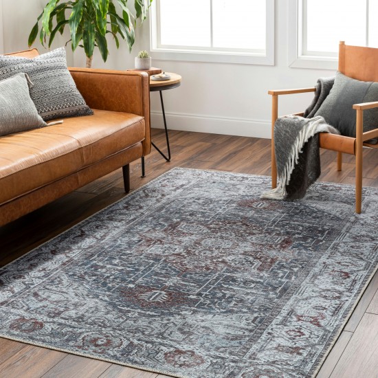 Surya Amelie Rug 2' X 2'11" - Dark Blue & Burgundy