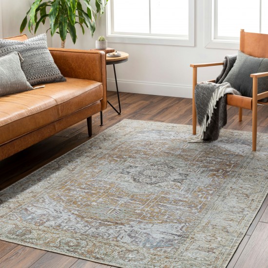 Surya Amelie Rug 2' X 2'11" - Mustard & Light Gray