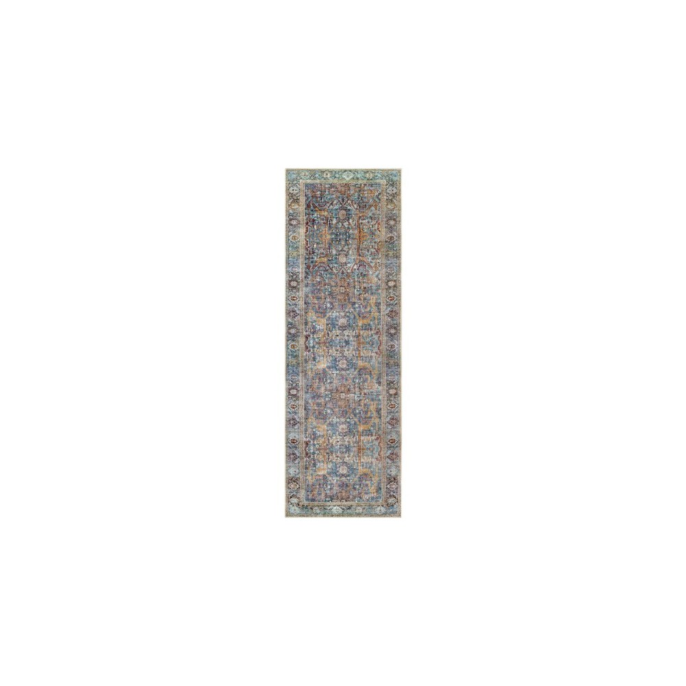 Surya Amelie Rug 2'7" X 7'10" - Deep Teal & Mustard