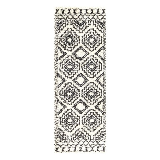 Surya Beni Shag Rug 2'7" X 7'3" - Black, Cream