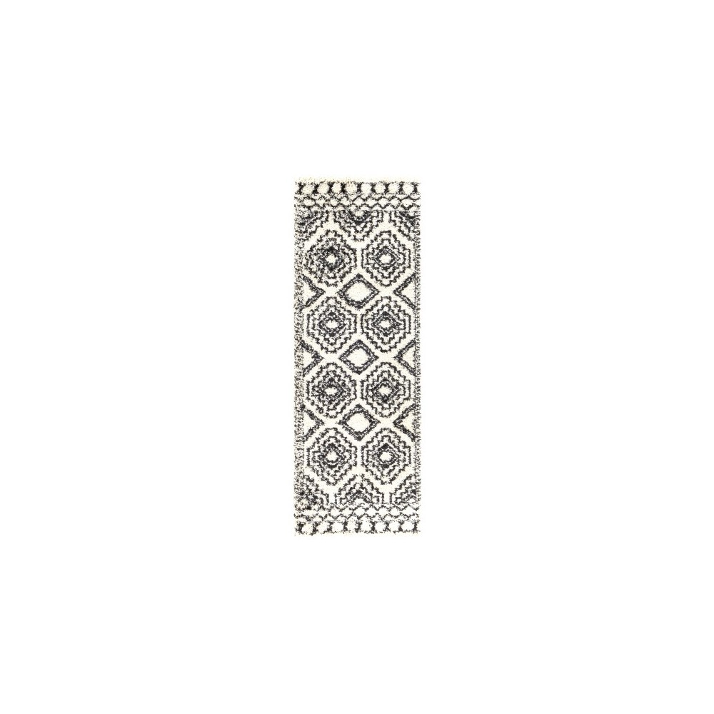 Surya Beni Shag Rug 2'7" X 7'3" - Black, Cream