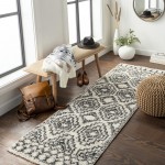 Surya Beni Shag Rug 2'7" X 7'3" - Black, Cream