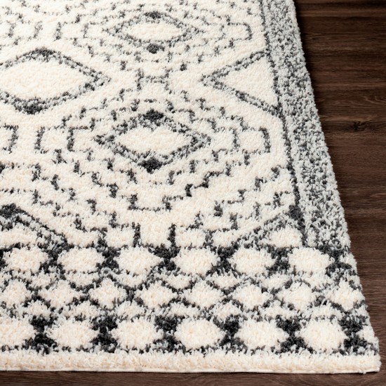 Surya Beni Shag Rug 5'3" X 7' - Black, Cream