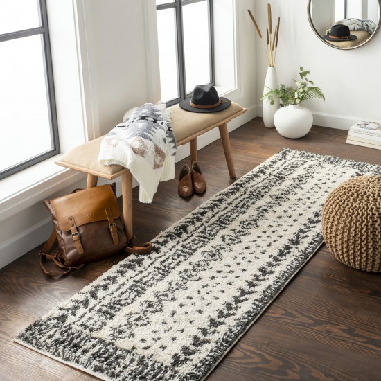 Surya Beni Shag Rug 2'7" X 7'3" In Black