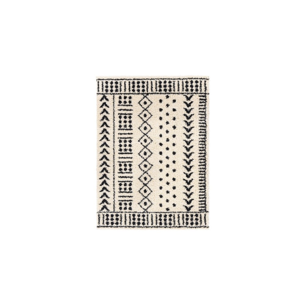 Surya Beni Shag Rug 6'7" X 9' In Black