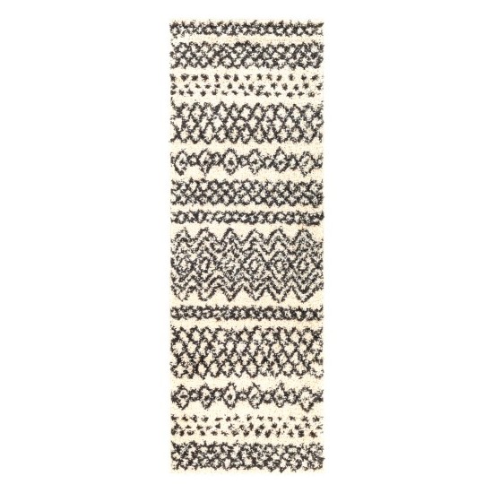 Surya Beni Shag Rug 2'7" X 7'3" (Black, Cream)