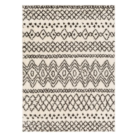 Surya Beni Shag Rug 5'3" X 7' (Black, Cream)