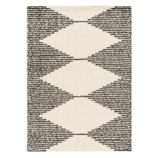 Surya Beni Shag Black, Cream Rug 5'3" X 7'