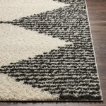 Surya Beni Shag Black, Cream Rug 5'3" X 7'