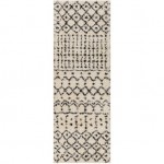 Surya Beni Shag Rug 2'7" X 7'3" In Black & Cream