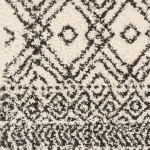 Surya Beni Shag Rug 2'7" X 7'3" In Black & Cream