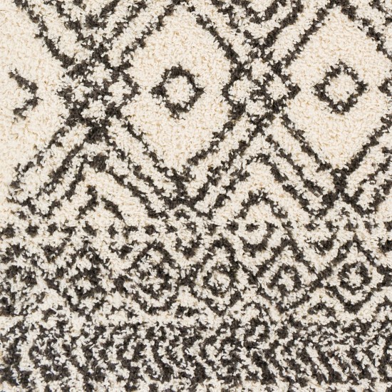 Surya Beni Shag Rug 2'7" X 7'3" In Black & Cream