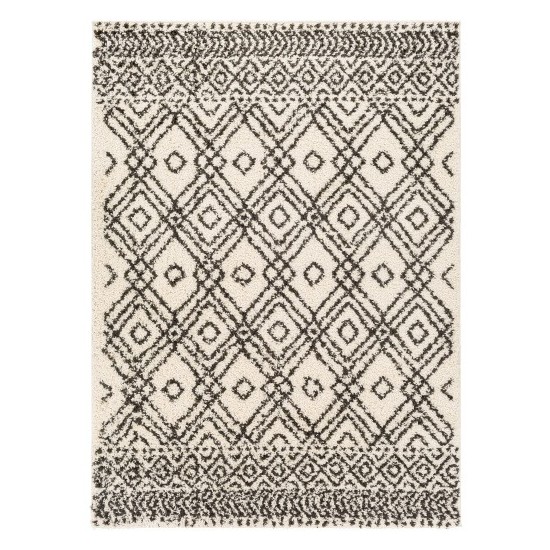 Surya Beni Shag Rug 5'3" X 7' In Black & Cream