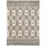 Surya Beni Shag Rug 6'7" X 9' In Black & Cream