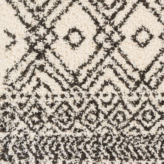 Surya Beni Shag Rug 6'7" X 9' In Black & Cream