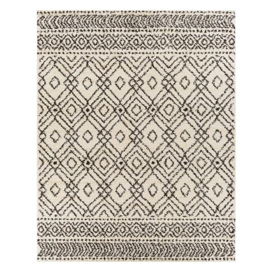 Surya Beni Shag Rug 7'10" X 10' In Black & Cream