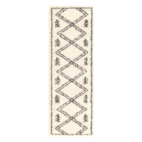 Surya Beni Shag Rug 2'7" X 7'3" (Black / Cream)