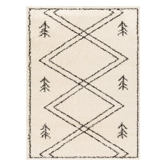 Surya Beni Shag Rug 5'3" X 7' (Black / Cream)