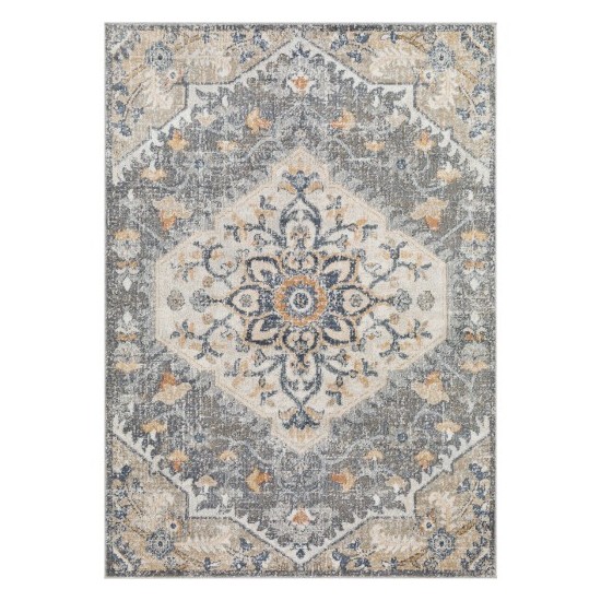 Surya Bilbao Rug 5'3" X 7' - Ink Blue, Medium Gray