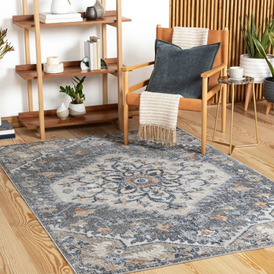 Surya Bilbao Rug 5'3" X 7' - Ink Blue, Medium Gray