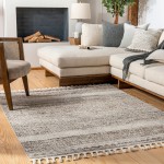 Surya Blackburn Rug 6'7" X 9' - Black, Dark Brown