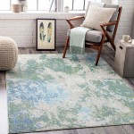 Surya Bodrum Rug 5'3" X 7'3" - Medium Green, Sky Blue