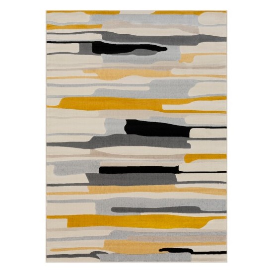 Surya City Rug 6'7" X 9' - Mustard, Black