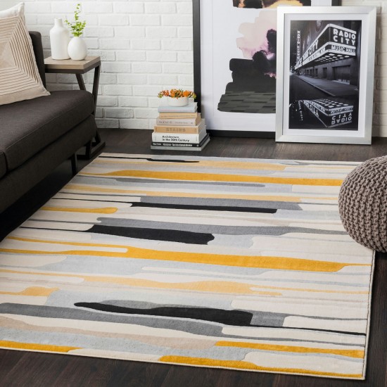 Surya City Rug 6'7" X 9' - Mustard, Black