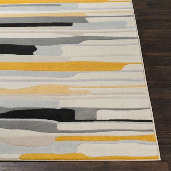 Surya City Rug 6'7" X 9' - Mustard, Black