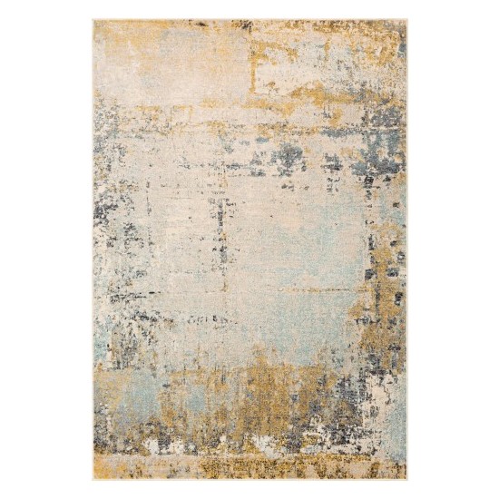 Surya City Rug 6'7" X 9' - Mustard, Aqua