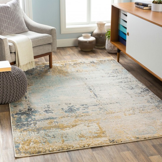 Surya City Rug 6'7" X 9' - Mustard, Aqua