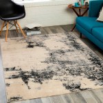 Surya City Light Rug 5'3" X 7'3" (Black, Gray)