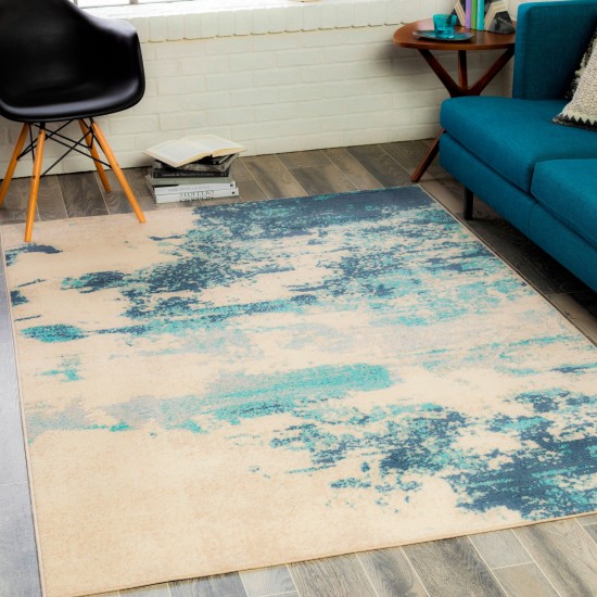 Surya City Light Rug 6'7" X 9' - Navy, Aqua