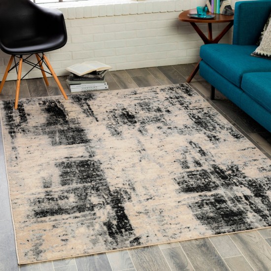 Surya City Light Rug 6'7" X 9' (Black, Gray)