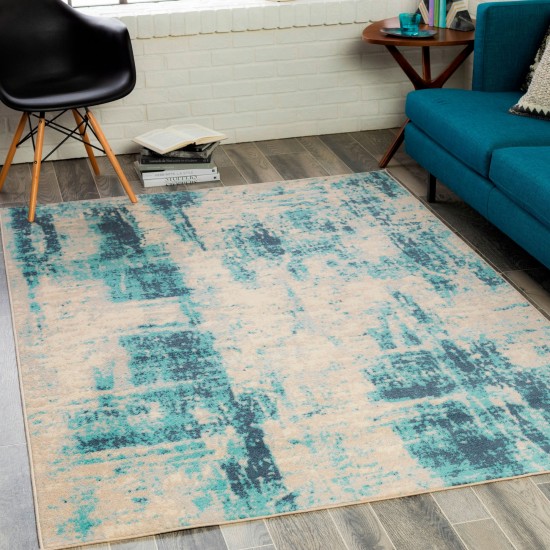 Surya City Light Rug 5'3" X 7'3" (Navy, Aqua)