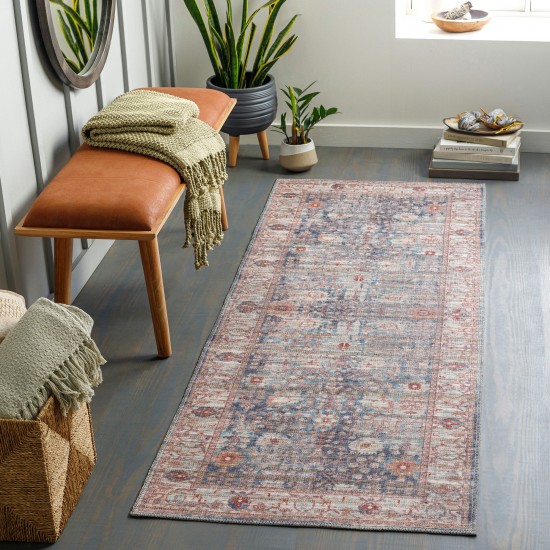 Surya Cobb Rug 2'7" X 10' - Red, Denim