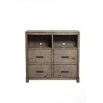 Alpine Furniture Sydney 4 Drawer TV Media Chest, Weathered Grey