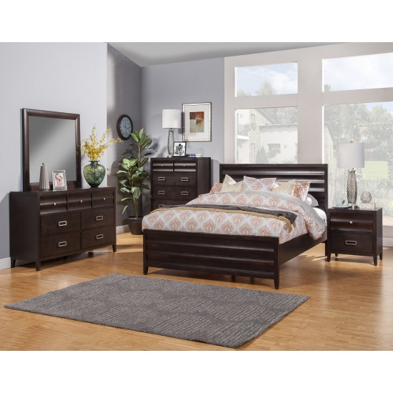 Alpine Furniture Legacy Queen Panel Bed, Black Cherry