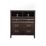 Alpine Furniture Legacy 3 Drawer TV Media Chest, Black Cherry