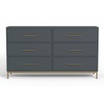 Alpine Furniture Madelyn Six Drawer Dresser, Slate Gray