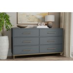 Alpine Furniture Madelyn Six Drawer Dresser, Slate Gray