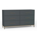 Alpine Furniture Madelyn Six Drawer Dresser, Slate Gray